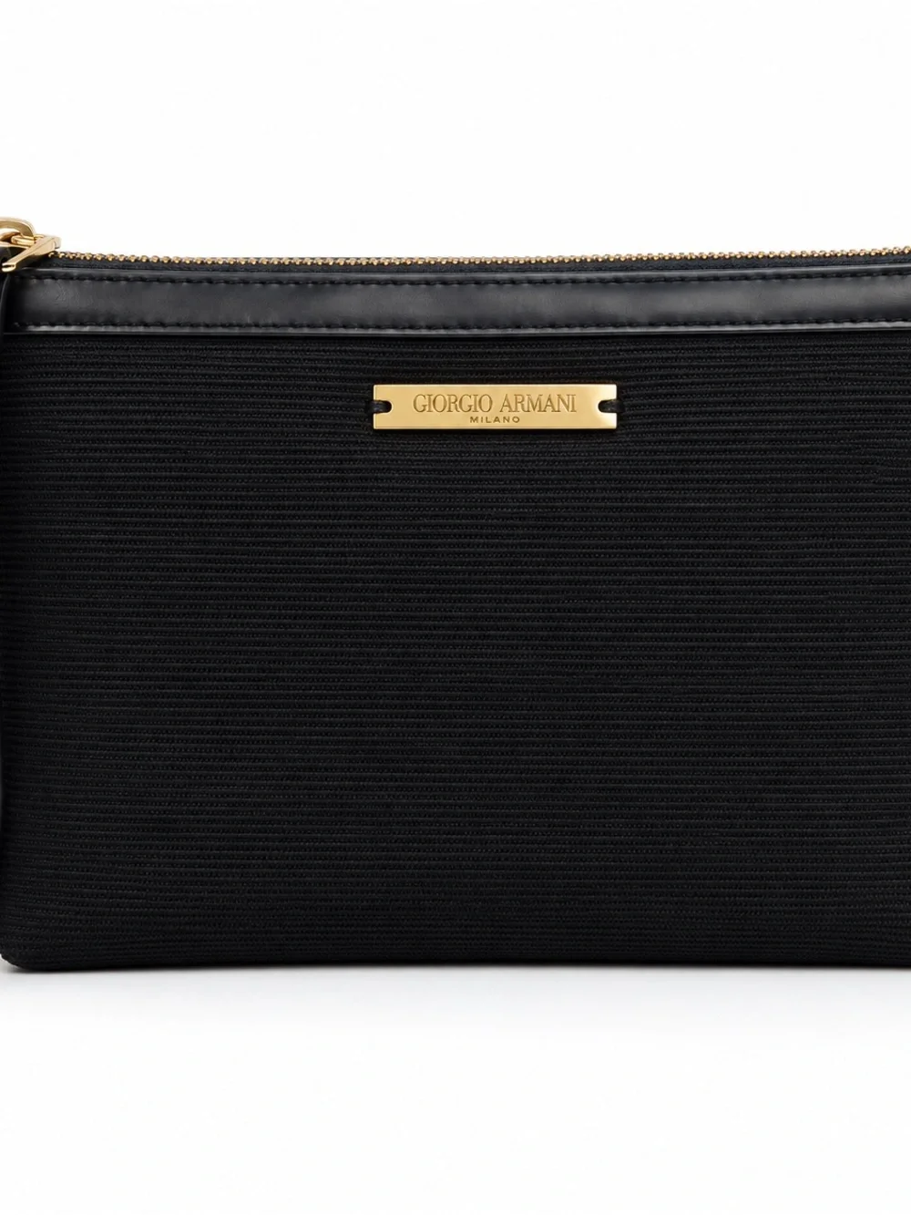 Giorgio Armani Black Toiletry Pouch with Gold Plaque